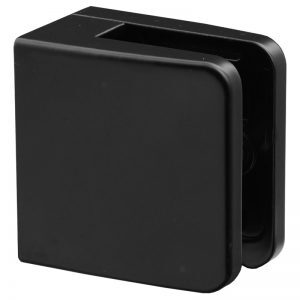 STAINLESS STEEL SQUARE GLASS CLIPS FOR FLAT POST - MAT BLACK
