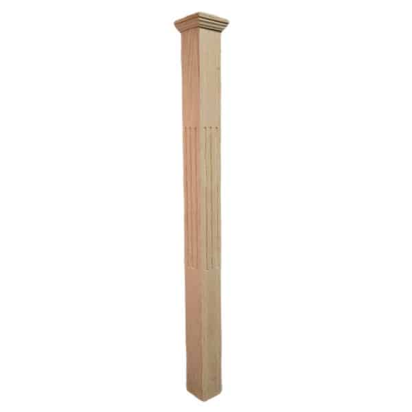 FLUTED NEWEL POST - WITH CAP