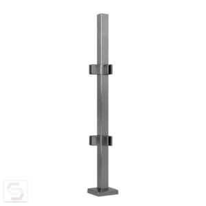 SSPO-PSQ42C SQUARE CORNER RAILING POST FOR GLASS 42″ WITHOUT POST TOP (SS316)
