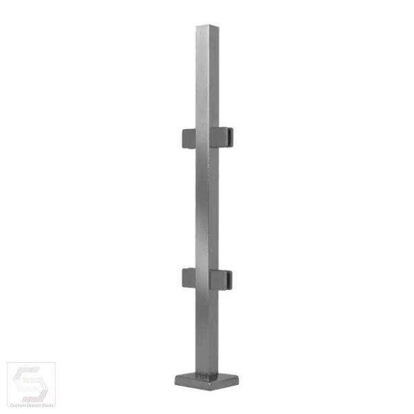 SSPO-PSQ42L SQUARE LINE RAILING POST FOR GLASS 42″ WITHOUT POST TOP (SS316)
