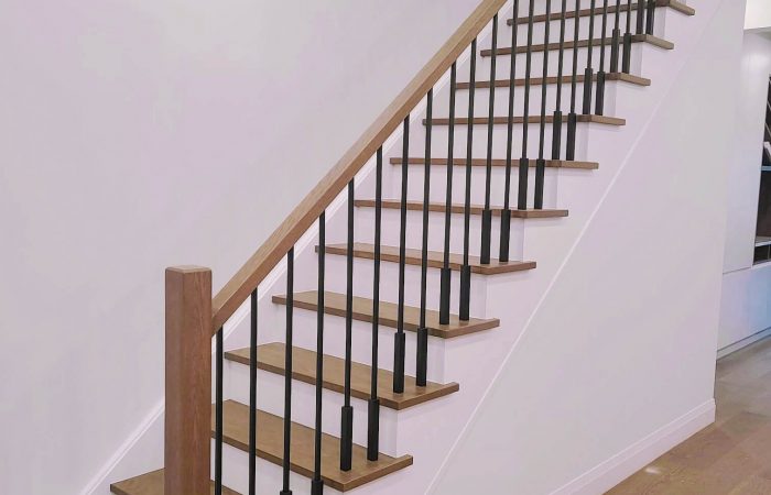 Straight wooden stairs